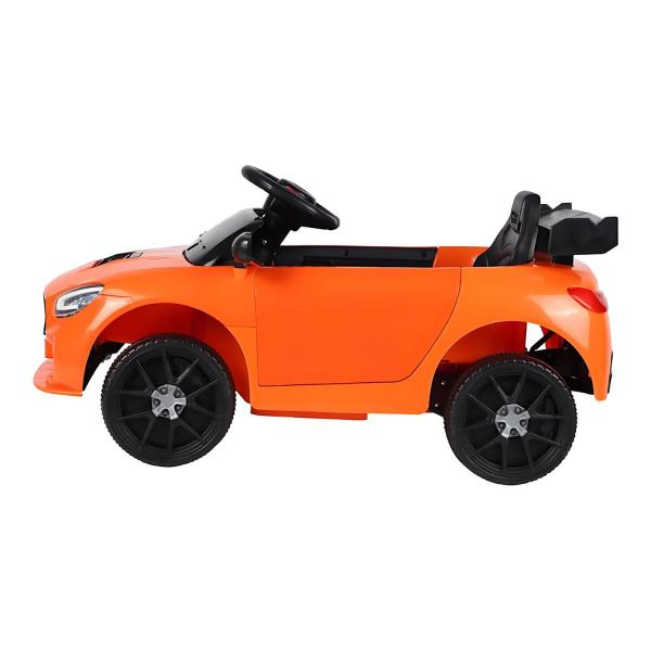 Imagem de Mini Carro Carrinho Elétrico Infantil Gt4 Motor 12v Laranja Música Usb Controle Remoto