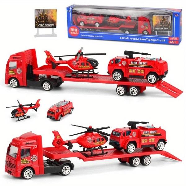 Imagem de Mini Carro de Liga Metálica para Crianças - Escala 1:64 - Conjunto de Veículos de Engenharia