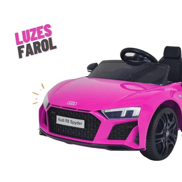 Imagem de Mini Carro Elétrico 12v Audi R8 Spyder Rosa BW123RS