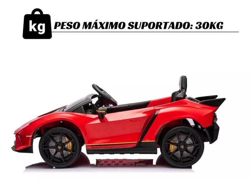 Imagem de Mini carro eletrico infantil 12v 30kg 3 velocidades lamborghini autentica bw378