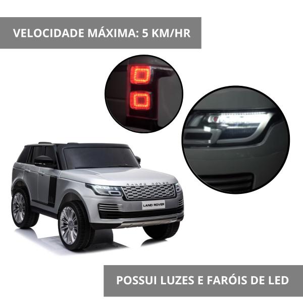 Imagem de Mini Carro Elétrico Infantil 12V Range Rover Banco de Couro Mp5 Controle Brinqway Bw-122mp5