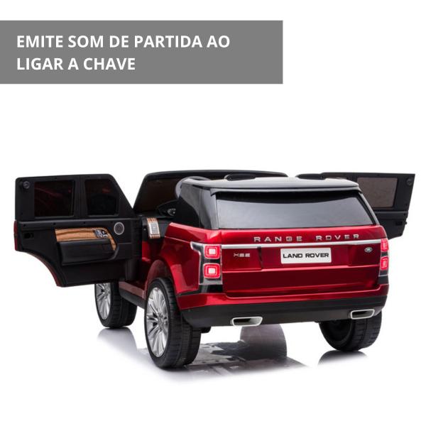 Imagem de Mini Carro Elétrico Infantil 12V Range Rover Banco de Couro Mp5 Controle Vermelho Brinqway Bw-122mp5