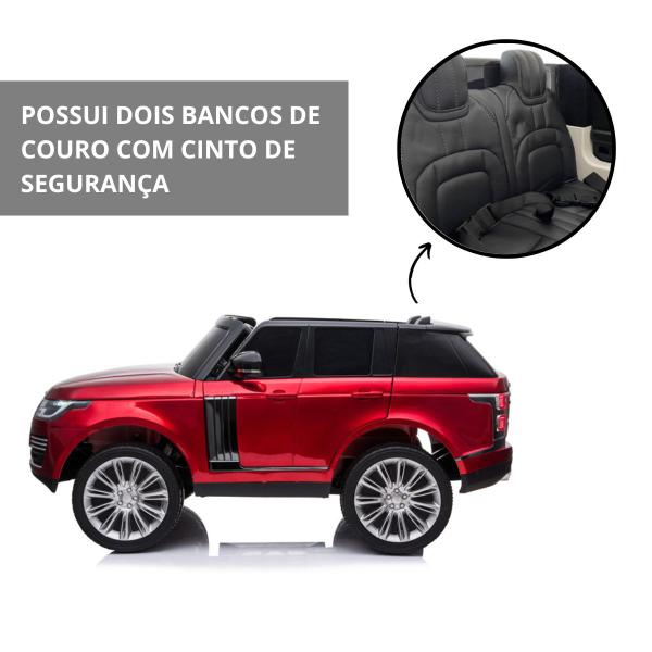 Mini Carro Elétrico Infantil 12V Range Rover Banco de Couro Mp5 Controle Vermelho Brinqway Bw-122mp5 Imagem de Mini Carro Elétrico Infantil 12V Range Rover Banco de Couro Mp5 Controle Vermelho Brinqway Bw-122mp5