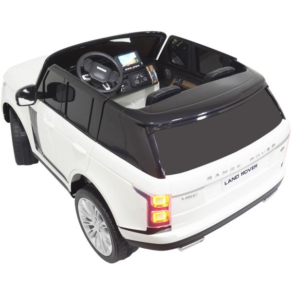 Imagem de Mini Carro Elétrico Infantil 24V Range Rover Banco de Couro Mp5 Controle Branco Brinqway Bw-122mp5br