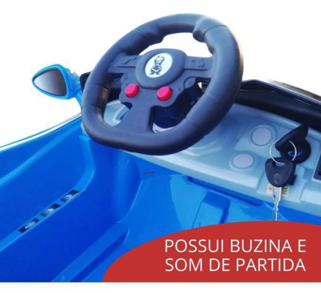 Imagem de Mini Carro Elétrico Infantil 6v Importway Com Luzes De Farol Azul