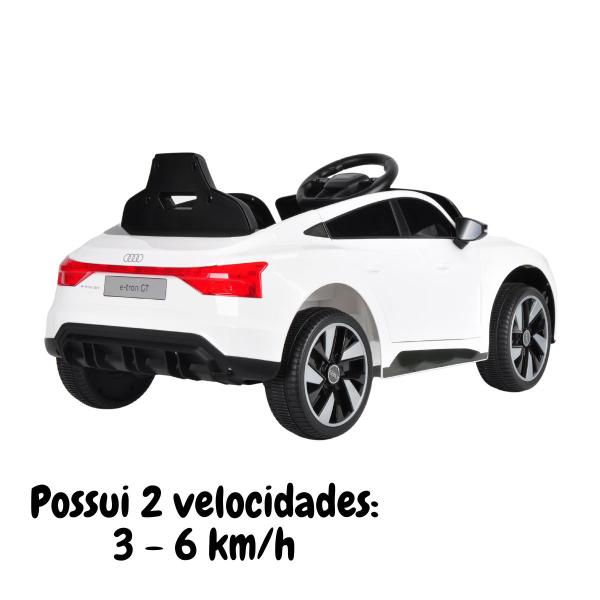 Imagem de Mini Carro Elétrico Infantil Audi Etron Gt Bateria 6V Branco Motorizado Controle Importway Bw-273br