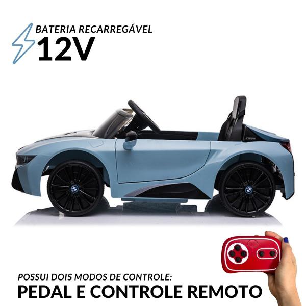 Imagem de Mini Carro Elétrico Infantil Bmw I8 Coupe 12V Controle Remoto Licenciado Azul Importway Bw-293 Az