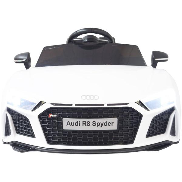 Imagem de Mini Carro Elétrico Infantil Criança 12V Audi R8 Spyder Controle Remoto Branco Brinqway BW-123