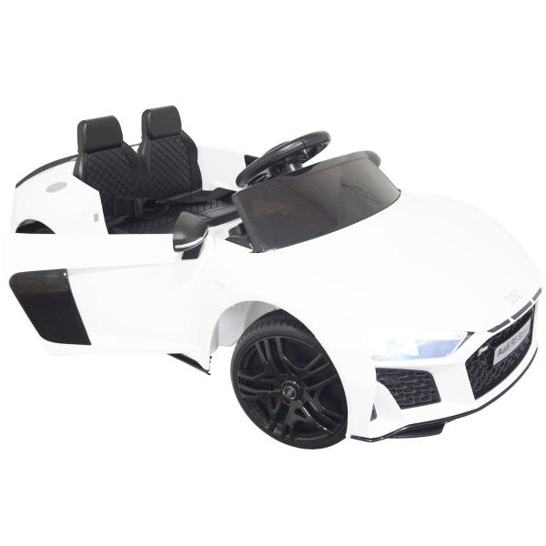 Imagem de Mini Carro Elétrico Infantil Criança 12V Audi R8 Spyder Controle Remoto Branco Brinqway BW-123