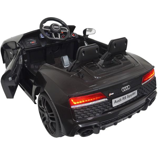 Imagem de Mini Carro Elétrico Infantil Criança 12V Audi R8 Spyder Controle Remoto Preto Brinqway Bw-123pt