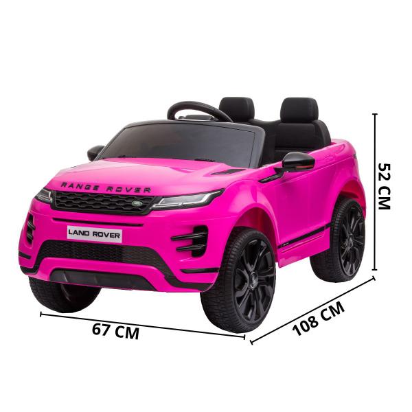 Mini Carro Elétrico Infantil Criança 12V Land Rover Evoque Controle Remoto Rosa Brinqway BW-128RS Imagem de Mini Carro Elétrico Infantil Criança 12V Land Rover Evoque Controle Remoto Rosa Brinqway BW-128RS