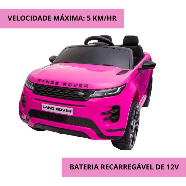 Mini Carro Elétrico Infantil Criança 12V Land Rover Evoque Controle Remoto Rosa Brinqway BW-128RS Imagem de Mini Carro Elétrico Infantil Criança 12V Land Rover Evoque Controle Remoto Rosa Brinqway BW-128RS
