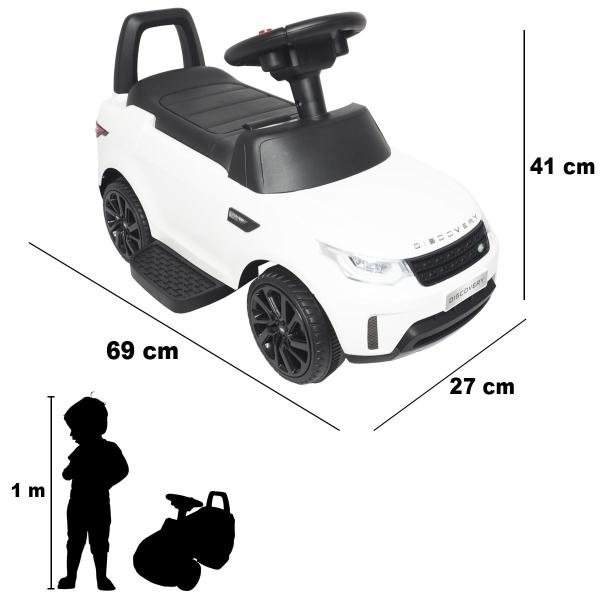 Imagem de Mini Carro Elétrico Infantil Criança Land Rover Discovery Branco Bateria 6V Brinqway BW-080BR Bivolt