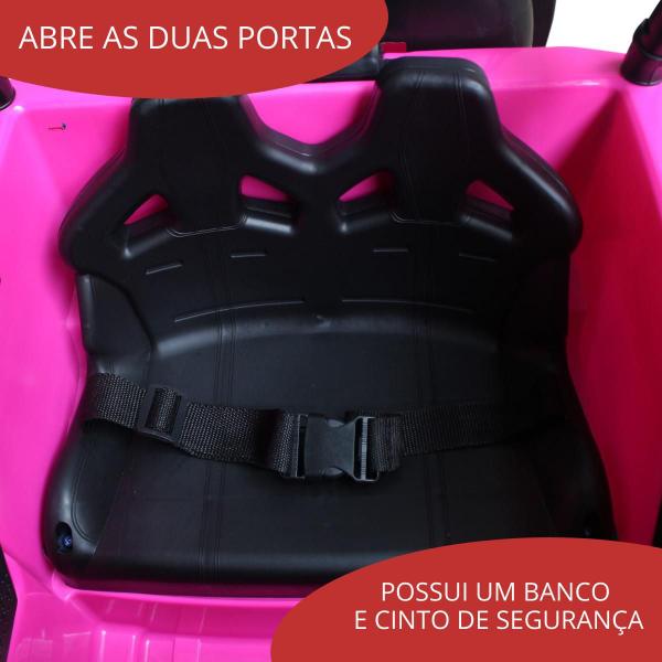 Imagem de Mini Carro Elétrico Infantil Jipe com Controle Remoto Rosa