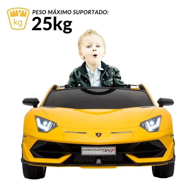 Imagem de Mini Carro Elétrico Infantil Lamborghini Aventador Svj 12V Controle Amarela Importway Bw303am