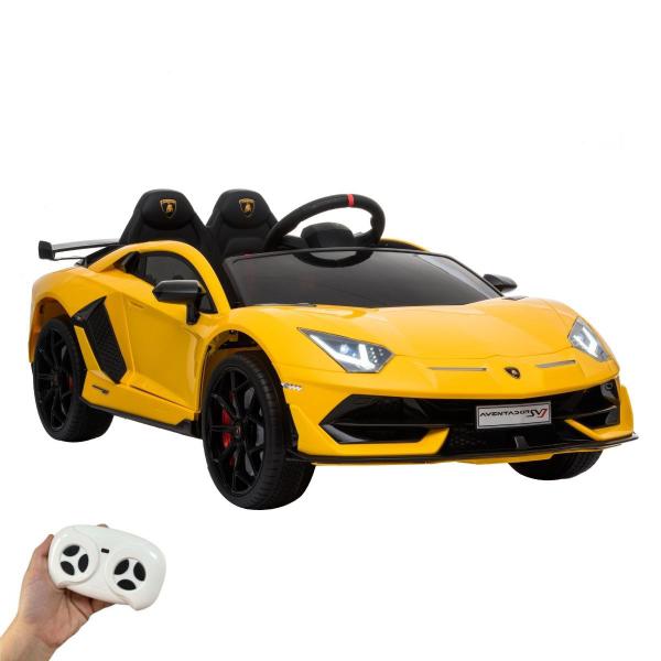 Imagem de Mini Carro Elétrico Infantil Lamborghini Aventador Svj 12V Controle Amarela Importway Bw303am