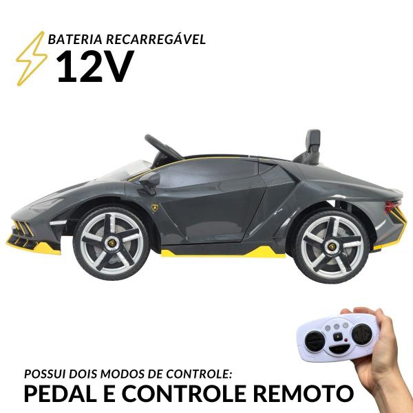 Imagem de Mini Carro Elétrico Infantil Lamborghini Centenari 12V Motorizado Controle Cinza Importway Bw305cz