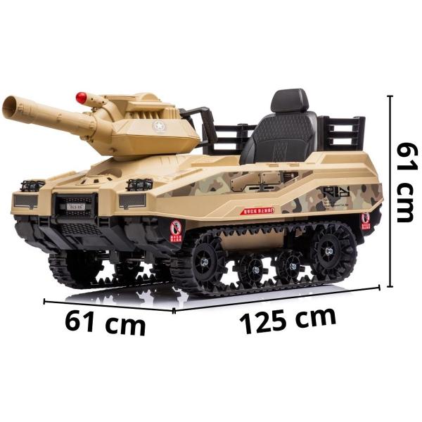 Imagem de Mini Carro Elétrico Infantil Tanque Guerra 12V Controle Musica Brinqway Bw-279