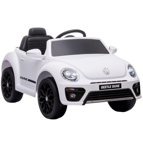 Imagem de Mini Carro Elétrico Infantil Volkswagen Beetle Dune Bateria 6V Branco Motorizado Importway Bw-274br