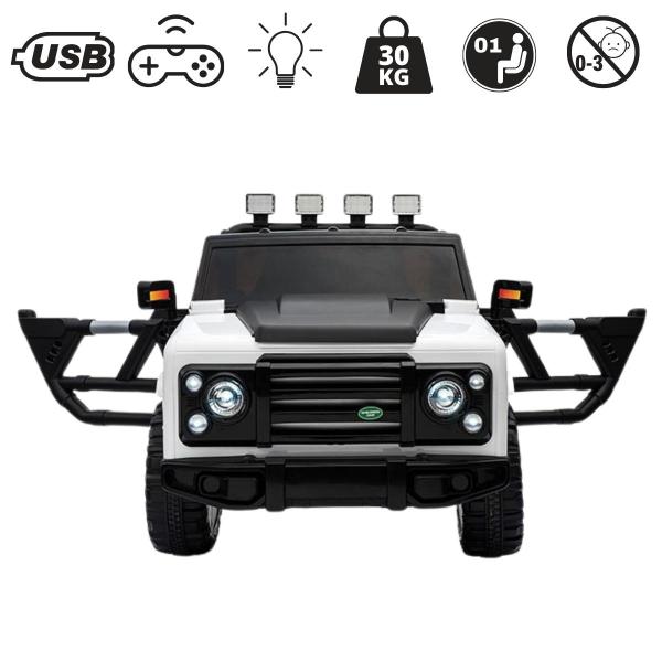 Imagem de Mini Carro Eletrico Jipe Off Road Branco 4x4 Suporta 30kg