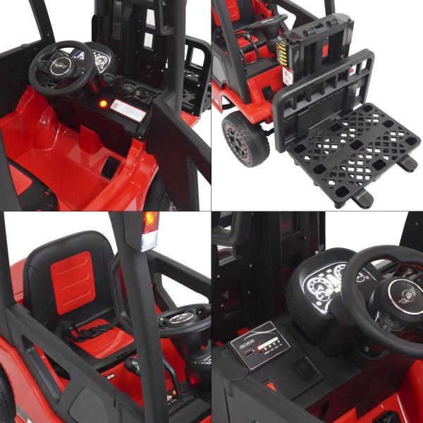 Imagem de Mini Carro Empilhadeira Infantil Elétrica 12V Controle Remoto Criança Vermelho Brinqway BW-185 VM