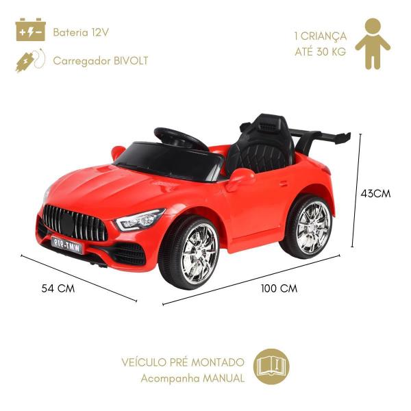 Imagem de Mini Carro Infantil Elétrico Branco 12V Música Mp3 Usb Auxp2