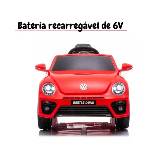 Imagem de Mini Carro Infantil Elétrico Volkswagen Fusca Beetle Dune