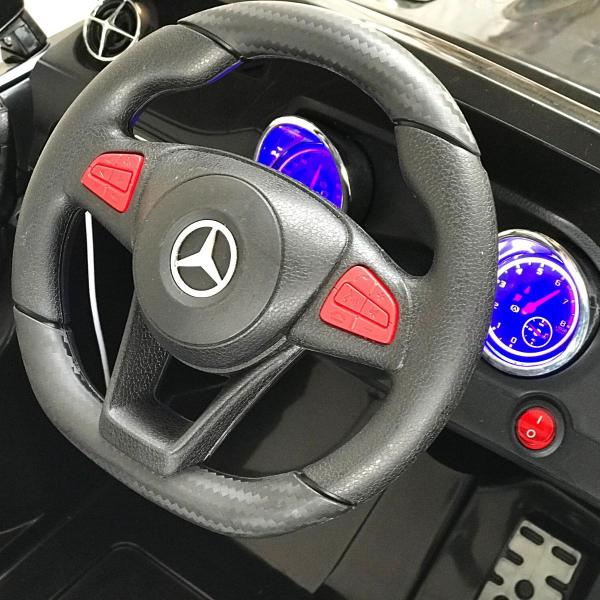 Imagem de Mini Carro Infantil Mercedes Preto C/ Controle Remoto Som Luz Cinto de Segurança E Duas Portas 12v