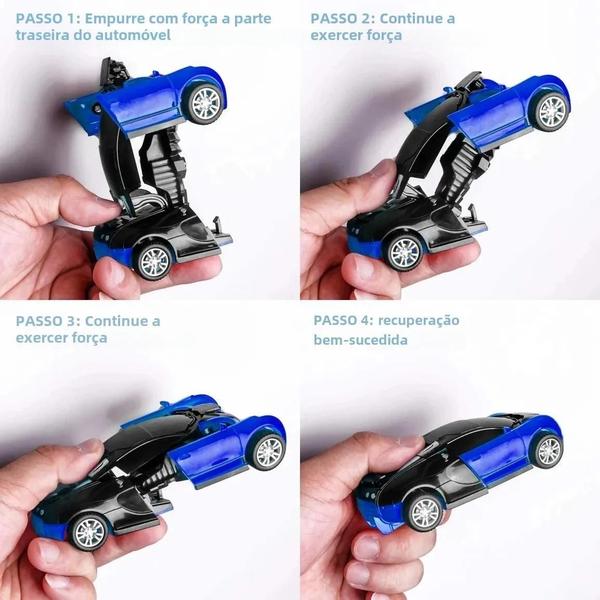 Imagem de Mini Carro Robô 2 em 1 para Meninos - Transformação Automática - Brinquedo Diecast