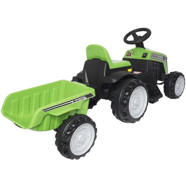 Imagem de Mini Carro Trator com Reboque Caçamba Elétrico 6V Infantil Criança Bateria Brinqway BW-079 Bivolt