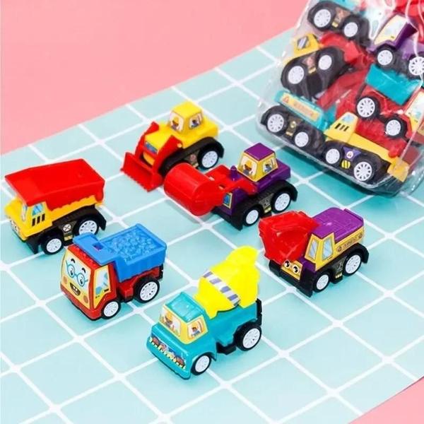 Imagem de Mini Carros de Engenharia para Crianças - Conjunto com 6 Peças Inerciais