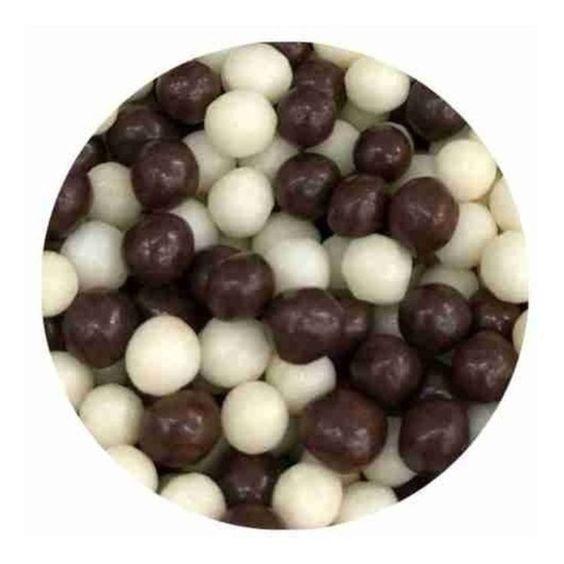 Imagem de Mini Cereal Crocante Branco Preto Dê Crocância p/ Bolos 500g