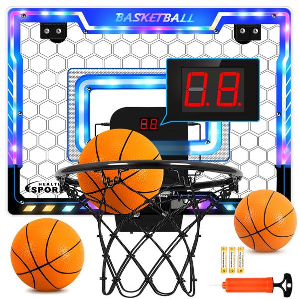 Imagem de Mini cesta de basquete interna AOKESI com marcador e iluminação LED