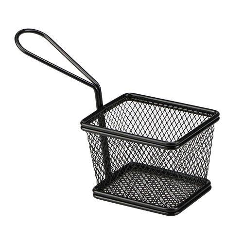 Mini Cesta para Alimentos Retangular em Aço Inox Preto 10 x 8 x 7,5cm - Dynasty Imagem de Mini Cesta para Alimentos Retangular em Aço Inox Preto 10 x 8 x 7,5cm