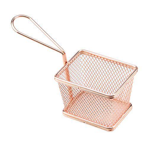 Mini Cesta Retangular para Alimentos Aço Inox Rosê 10 x 8 x 7,5cm - Dynasty Imagem de Mini Cesta Retangular para Alimentos Aço Inox Rosê 10 x 8 x 7,5cm