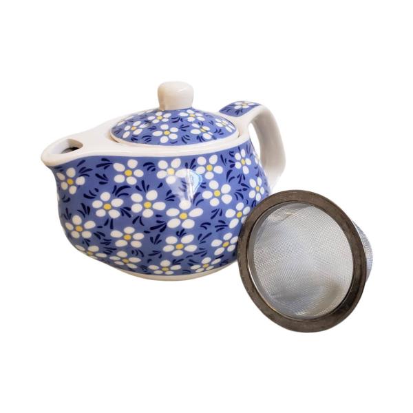 Imagem de Mini Chaleira Bule de Chá Porcelana com Infusor Inox 250ml