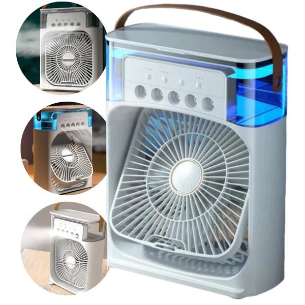 Mini climatizador ar frio ventilador umidificador ar condicionado portátil 3 velocidades c...