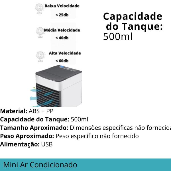 Imagem de Mini climatizador portátil com design elegante.