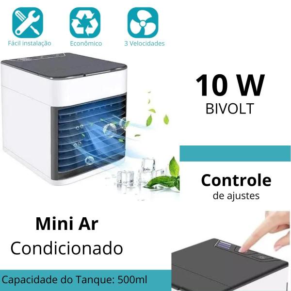 Imagem de Mini climatizador portátil com tecnologia silenciosa.