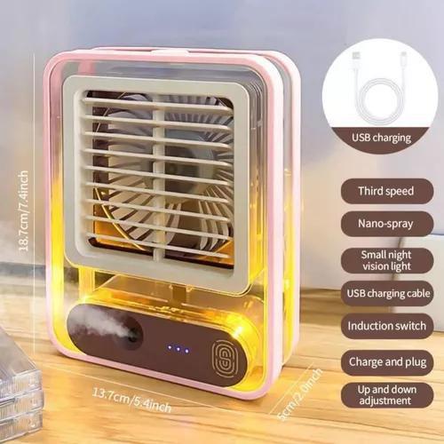 Imagem de Mini Climatizador Umidificador Ventilador Recarregável