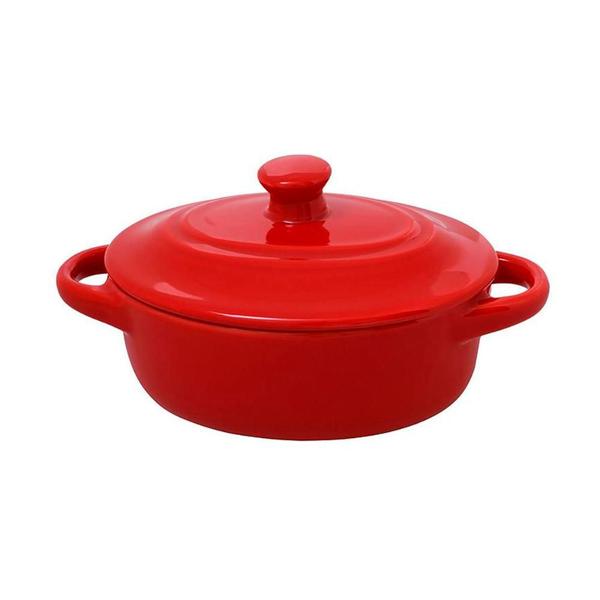 Imagem de Mini Cocotte Oval Vermelho Porcelana 200ml 17x8cm