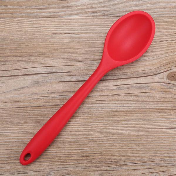 Imagem de Mini Colher De Silicone Para Dia A Dia Mexer Fritar 20cm Utensílios De Cozinha Silicone