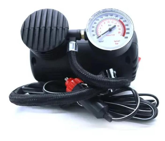 Imagem de Mini Compressor Ar 300psi 12v Pra Pneu Carro Moto Bicicleta Cor Preto