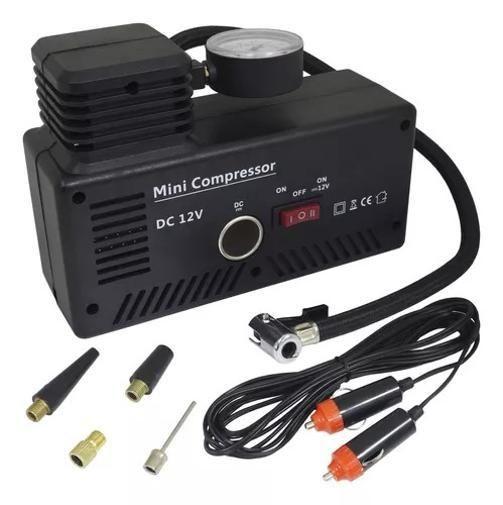 Imagem de Mini Compressor Ar Automotivo Elétrico E 12V Multifunção