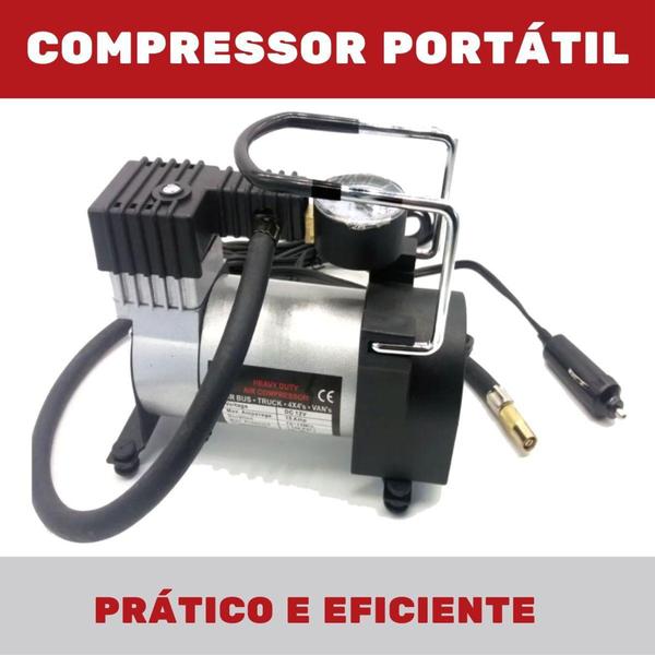 Imagem de Mini Compressor de Ar 12v 150 PSI Portátil Inflar Bola Pneu - IDEA