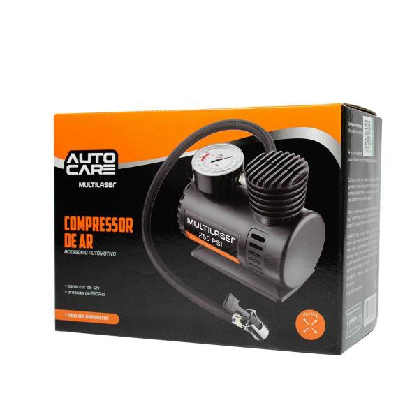 Imagem de Mini Compressor De Ar 12V 250 Psi 3 Bicos Multilaser - Au601