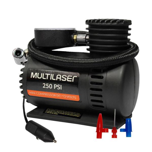 Imagem de Mini Compressor De Ar 12V 250 Psi 3 Bicos Multilaser - Au601