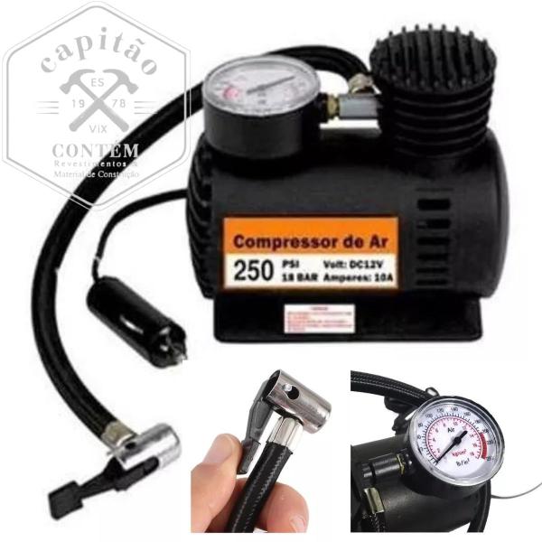 Imagem de Mini Compressor de Ar 12V Pressão 250Psi Portátil Bestfer