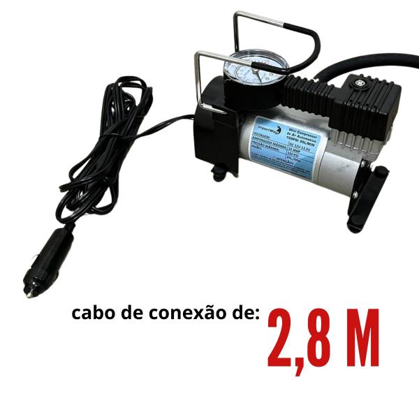 Imagem de Mini Compressor De Ar Carro Portátil 12v 150psi Boias Bike Motos 3 Bicos