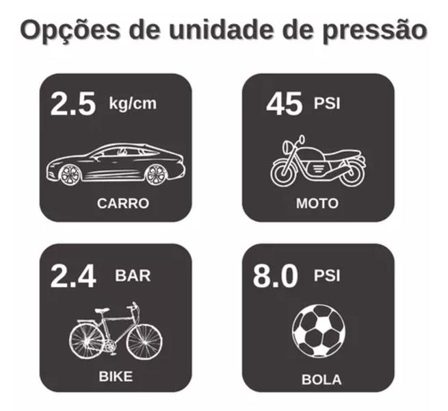 Imagem de Mini Compressor Elétrico Bike Carro Encher S Fio B-tek